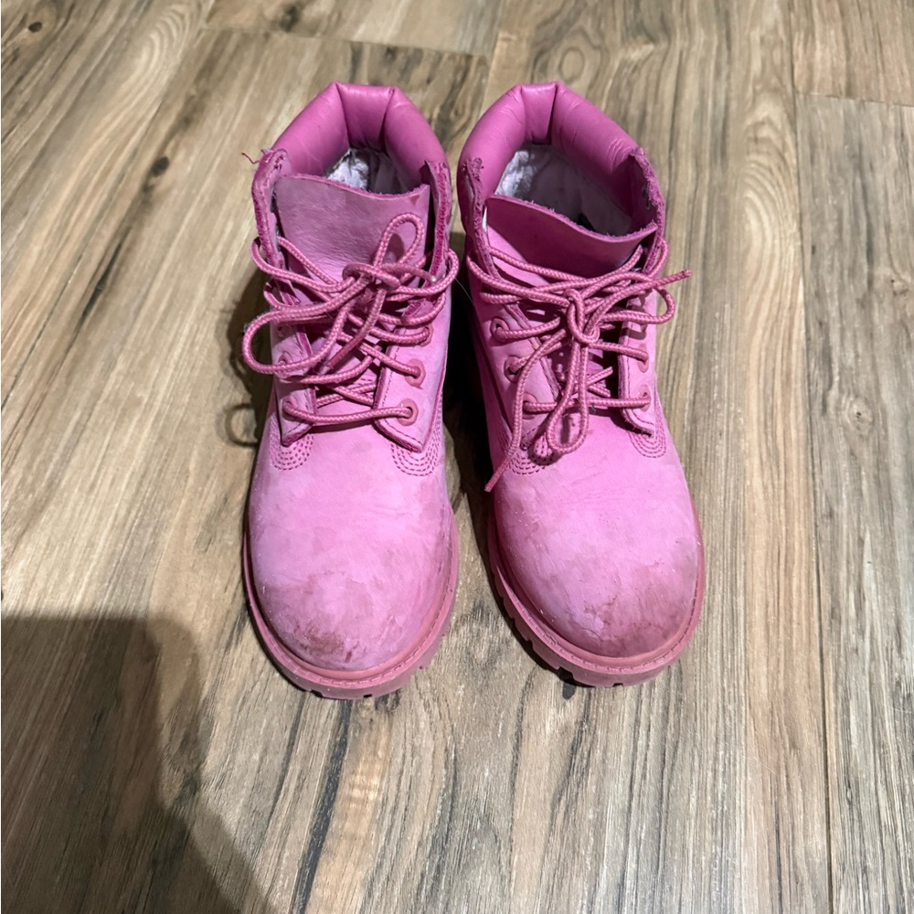 Timberland Kids Pink Lace-Up Boots